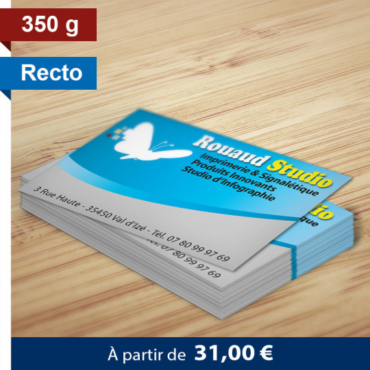 Carte de visite 8,5x5,4 cm Recto 350g Couché Demi-Mat