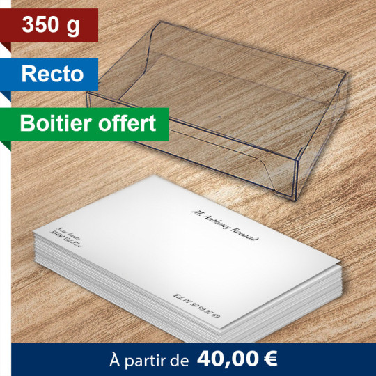 Carte de visite 12,8x8,2 cm Recto 350g  Couché Mat