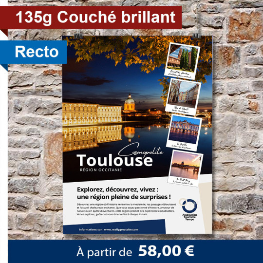 Affiche A3 (29,7x42 cm) Recto 135g Couché Brillant