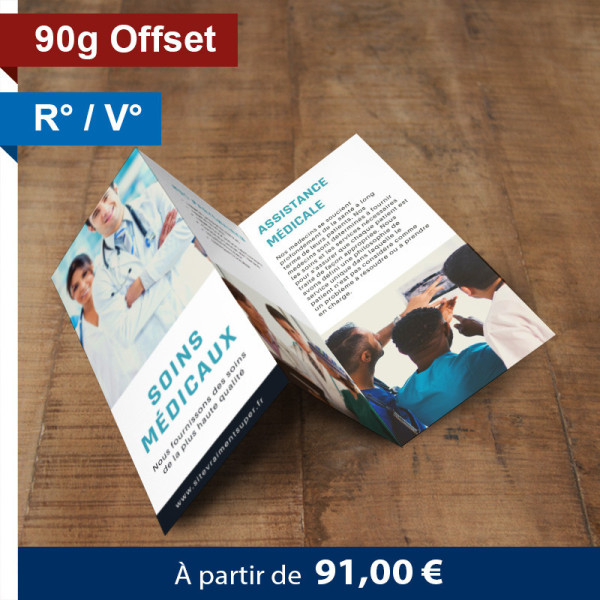 Dépliant A4 (21x29,7 cm) Recto et Verso 90g Offset